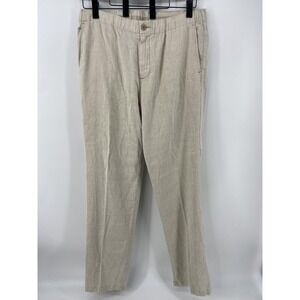 Tommy Bahama Pants Mens 42x32 Beige Relax Linen Casual Beach Straight Chino
